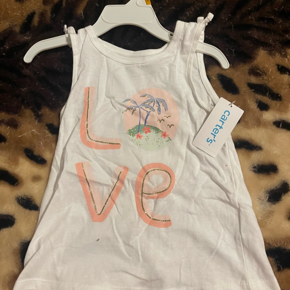 Carter's White Love Graphic Tank Top